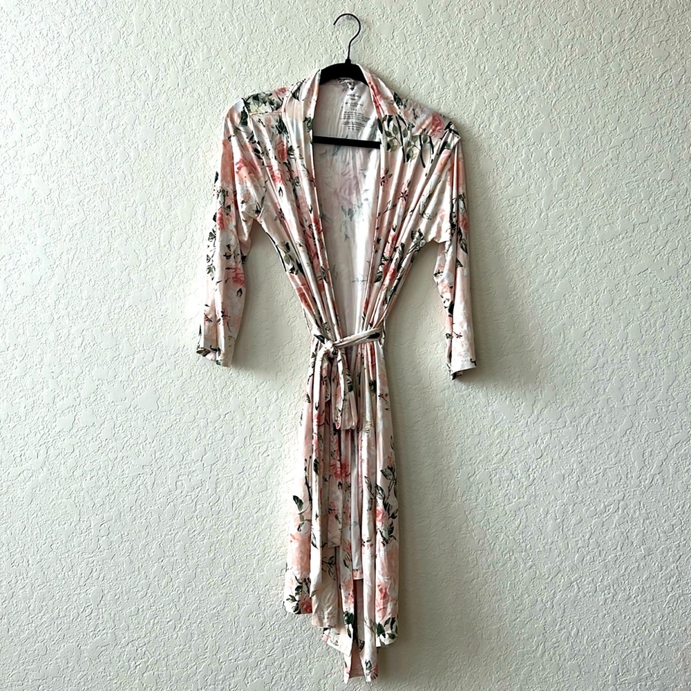Posh Peanut Pink Roses Robe - S